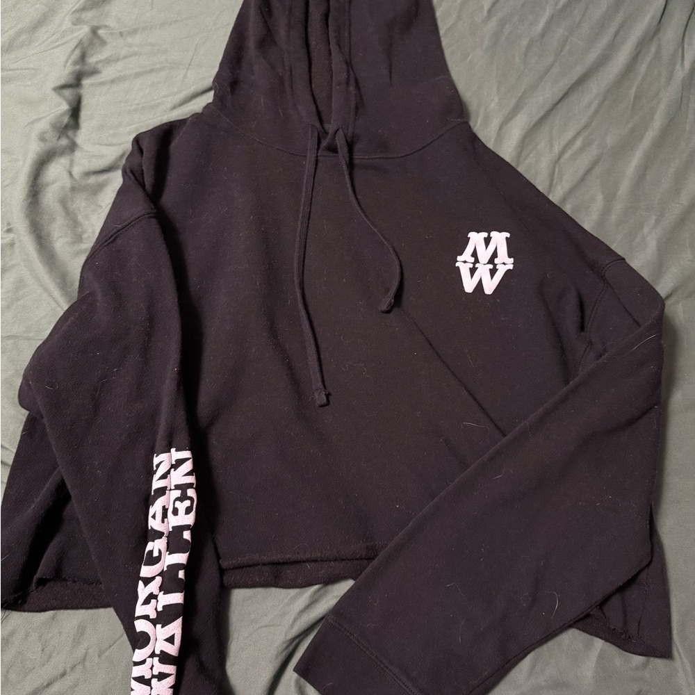 Black Morgan Wallen Hoodie with White Accents